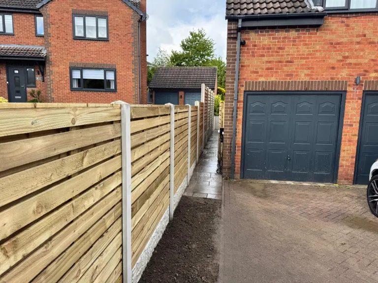 Horizontal Slatted Fencing in Sheffield
